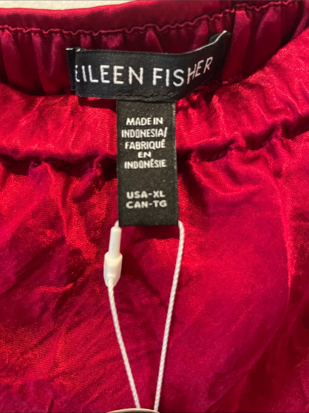 EILEEN FISHER Textured Satin Ruby Midi Skirt Size XL, NWT - Picture 5 of 8